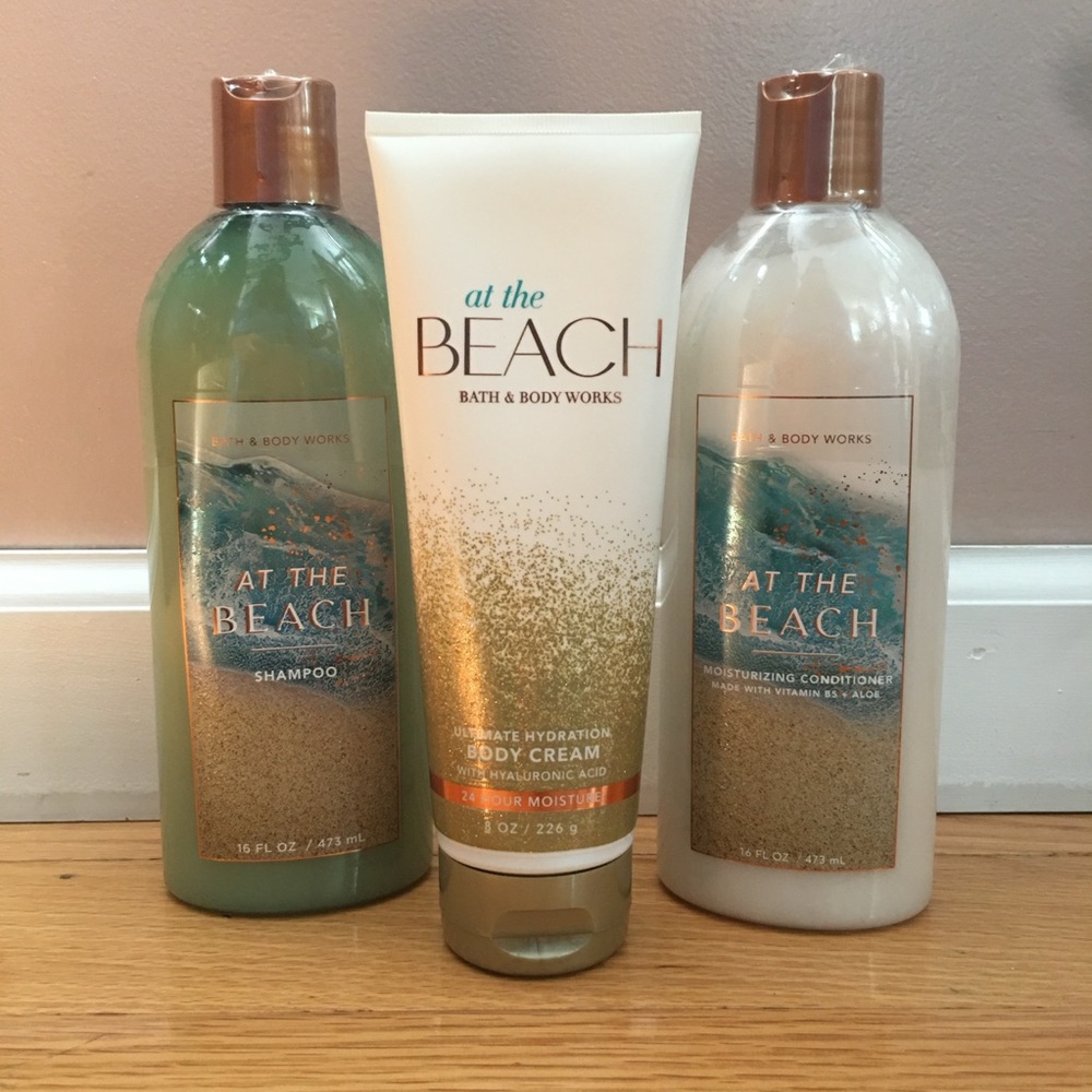 Bath & Body Works At The Beach Set - Green, White, Gold
